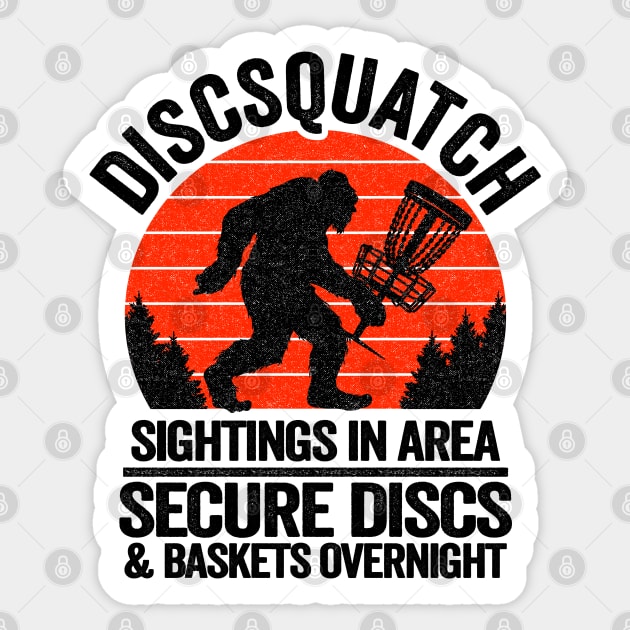 Discsquatch Sightings In Area Bigfoot Disc Golf Sticker by Kuehni